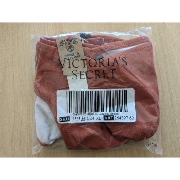 NWT PINK Victoria's Secret XL Amber Clay Bikini Push-up Top V Front Itsy Bottom - Picture 16 of 16
